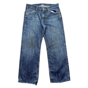 7 For All Mankind Austyn Relaxed Straight Leg Denim Jeans‎ Blue Sz 32 Fits 34"